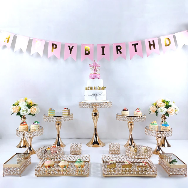 Présentoir À Gâteaux Plaqué Or, 1 Pièce, Ensemble De Support À Cupcakes  Avec Miroir En Métal Cristal, Décorations Sur Socle À Dessert, Présentoir  De Fête, Plateau À Gâteaux - Gâteau Outils - AliExpress