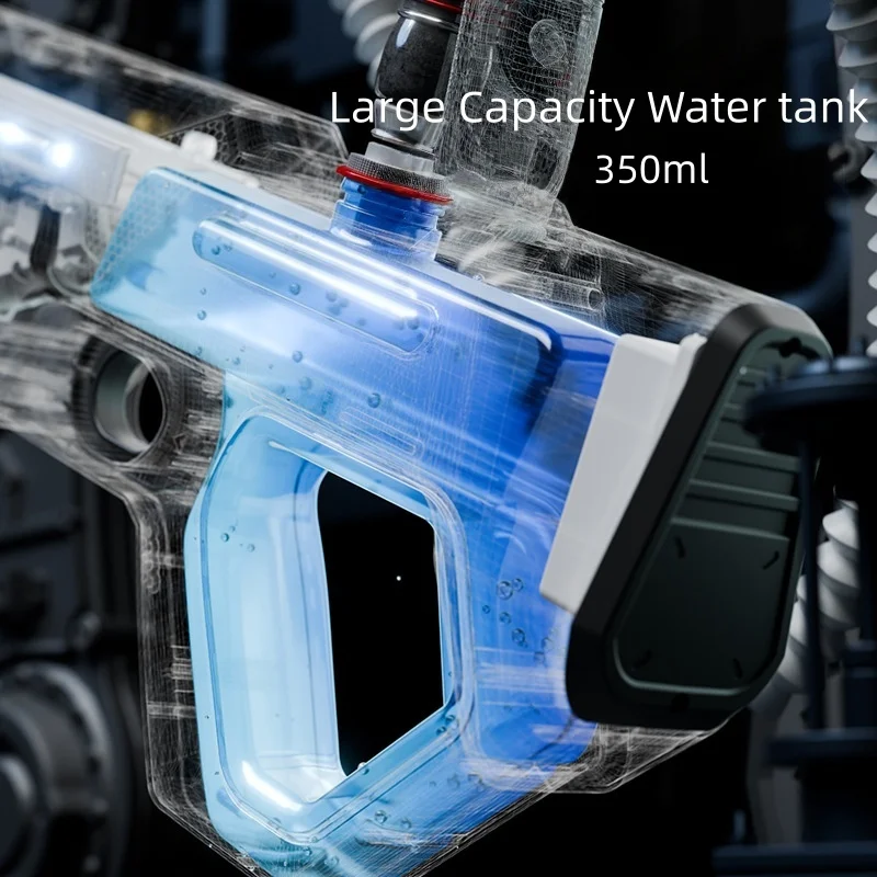 전동 물총 자동 흡수 장거리 발사 LED 라이트 물총 장난감 어린이 수영장 정원 스트레스 해소 게임