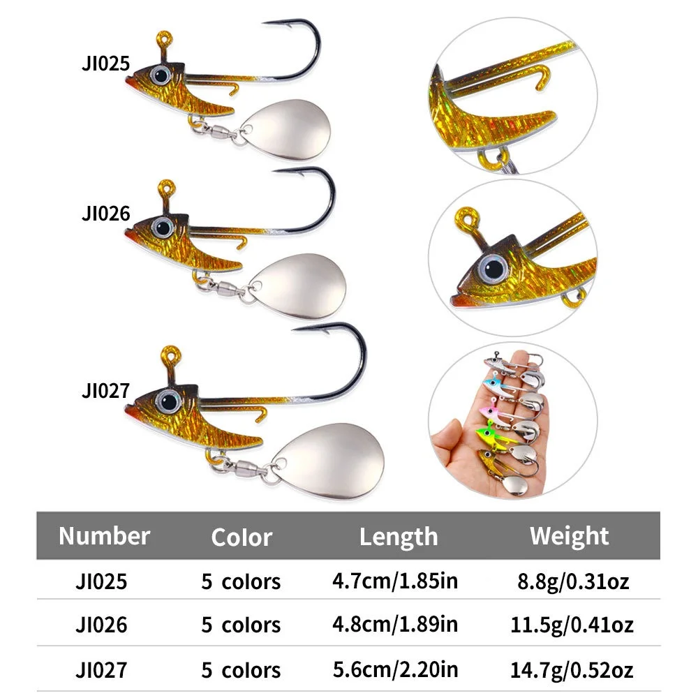 

Рыболовный джиг-крючок 7,5 ~ 15 г, треугольный джиг с бородкой, рыболовные крючки с блестками, ложка, бионический рыболовный крючок с головой рыбы