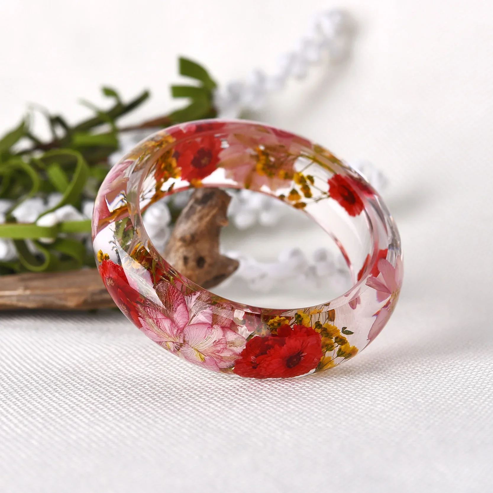2019 New Dried Flower Resin Bracelet Bangle Real Flower Inside of Bangle Jewelry Best Gifts for Women and Friends 4