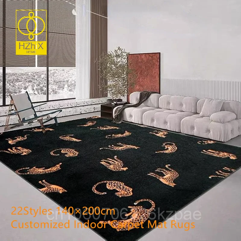 

Light Luxury Leopard Carpet For Living Room Soft Large Area Home Decor Coffee Tables Mats Non-Slip Hotel Fashion Bedroom Rugs