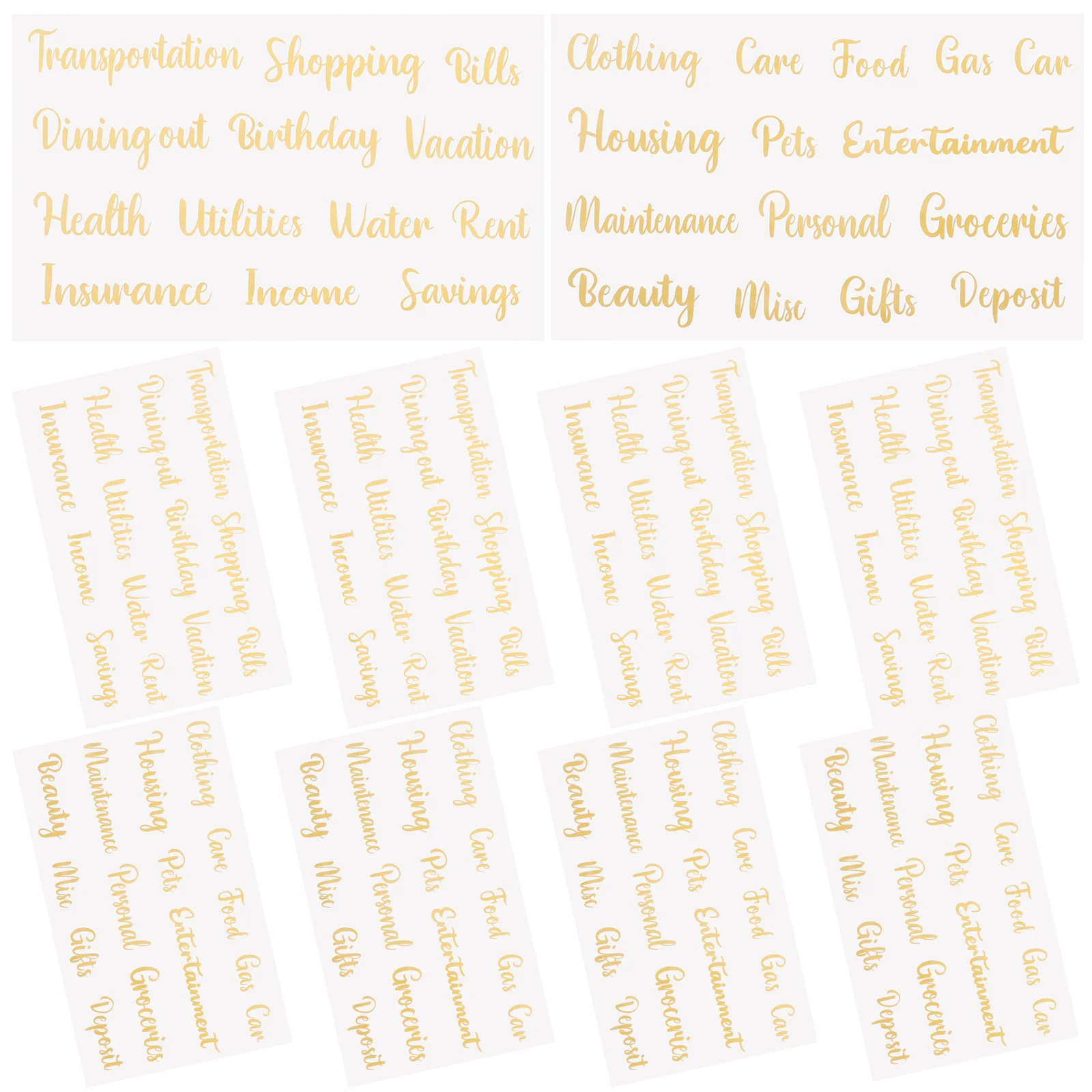 

10 Sheets Cash Budget Sticker Classifying Envelope Labels Compact Copybook Multi-function Home Pvc Small