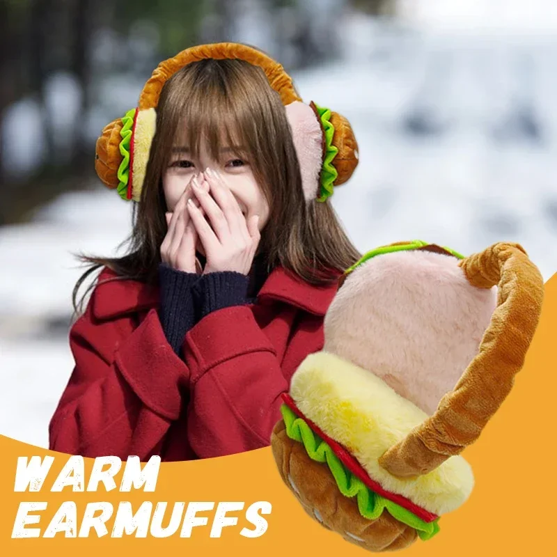 Hamburger French Fries Soft Plush Earmuff Winter Outdoor Cold Protection warm earmuffs