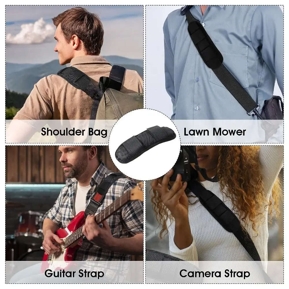 1 Pair Universal Shoulder Bag Pad Breathable Removable Luggage Sling Cushion Extra Thick Shock Absorption Shoulder Strap Pad
