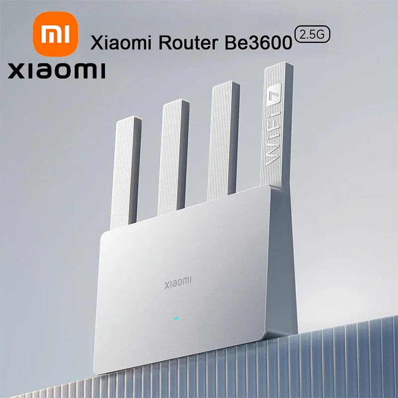 XIAOMI 라우터 BE3600 2.5G, 2.5G 고급 네트워크 포트 WiFi 7, 3570Mbps 듀얼 WAN LAN VPN IPTV, 어댑터가 포함된 중국어 버전