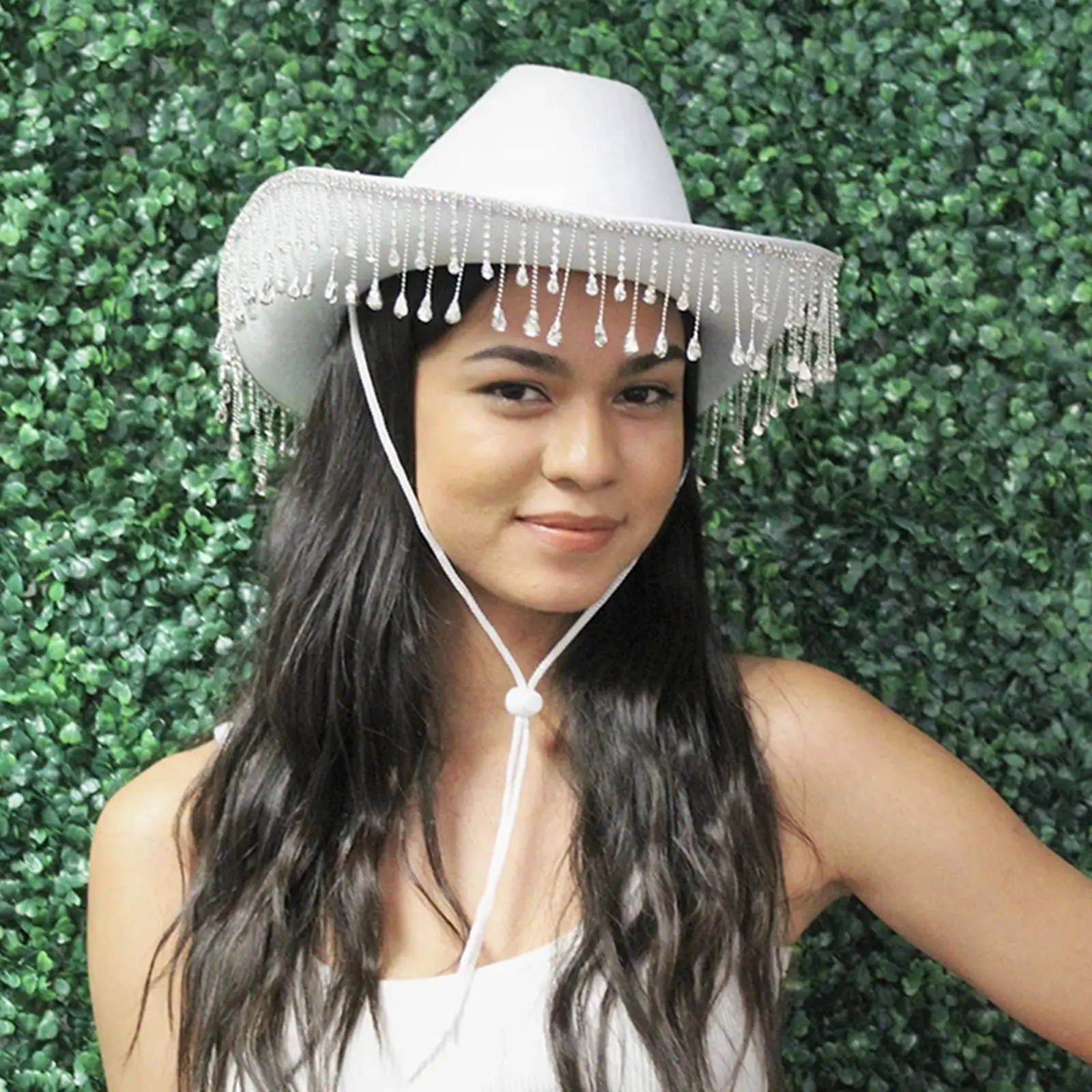 cowboy hats cowgirl hats White Bride Crystal Cowgirl Hat Cowboy Hat Party Favor for Women Adult