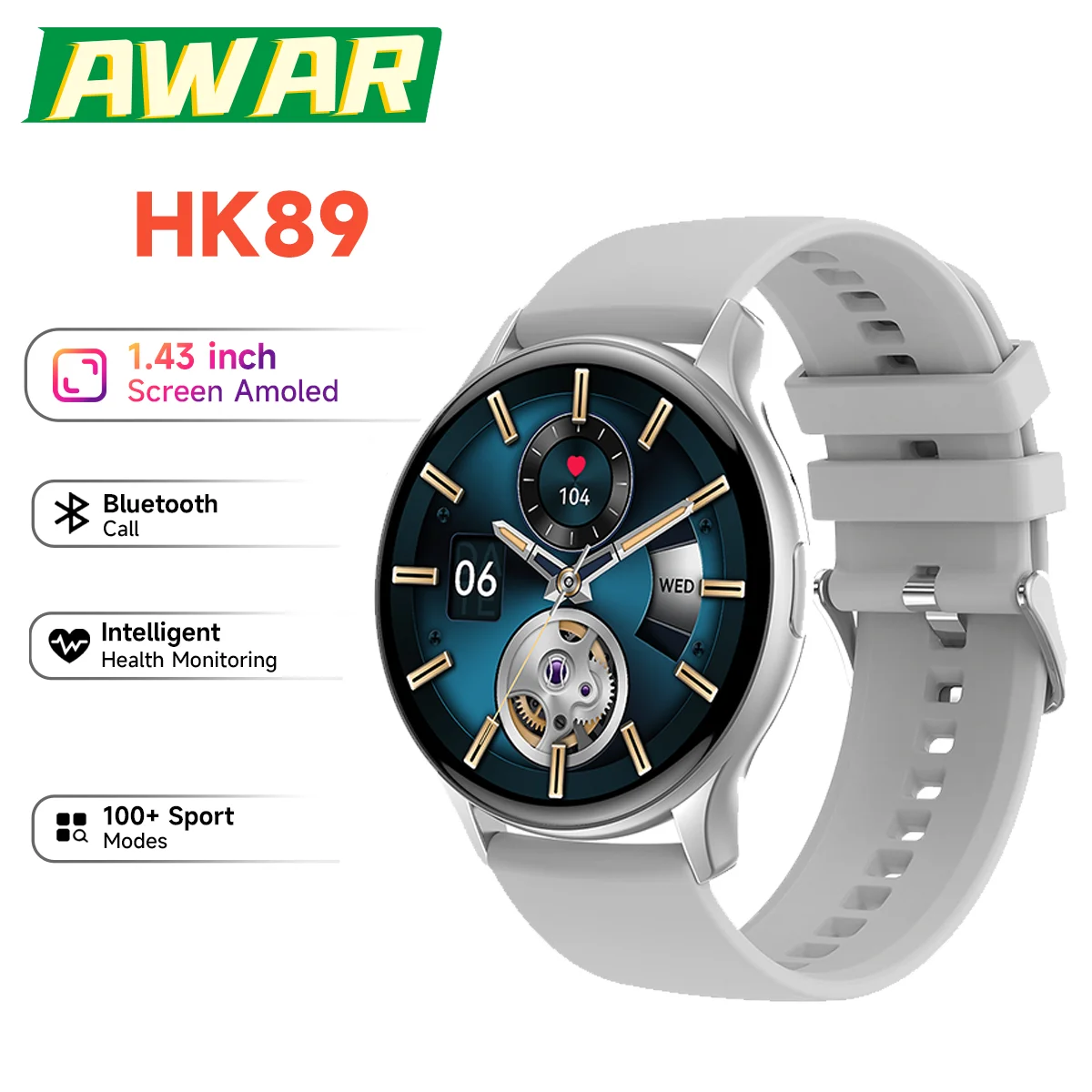 

Смарт-часы HK89 AMOLED, 1,43 дюйма, BT, мониторинг состояния здоровья