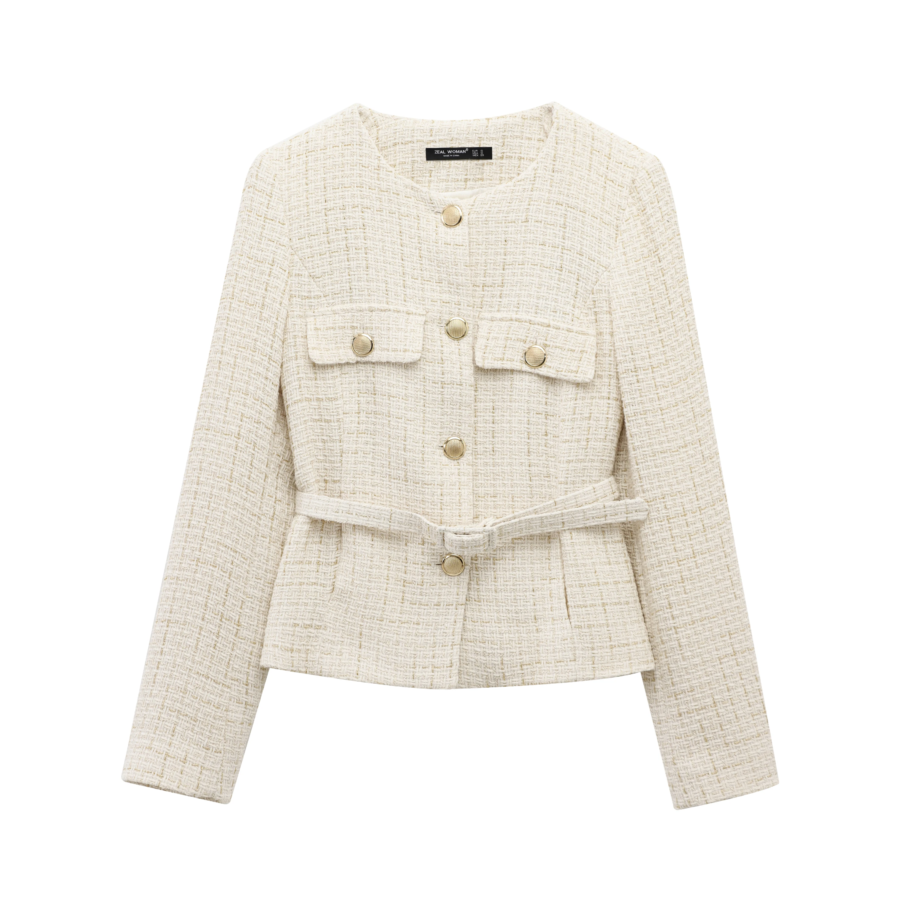 Women's Tweed Single Breasted Elegant Jacket