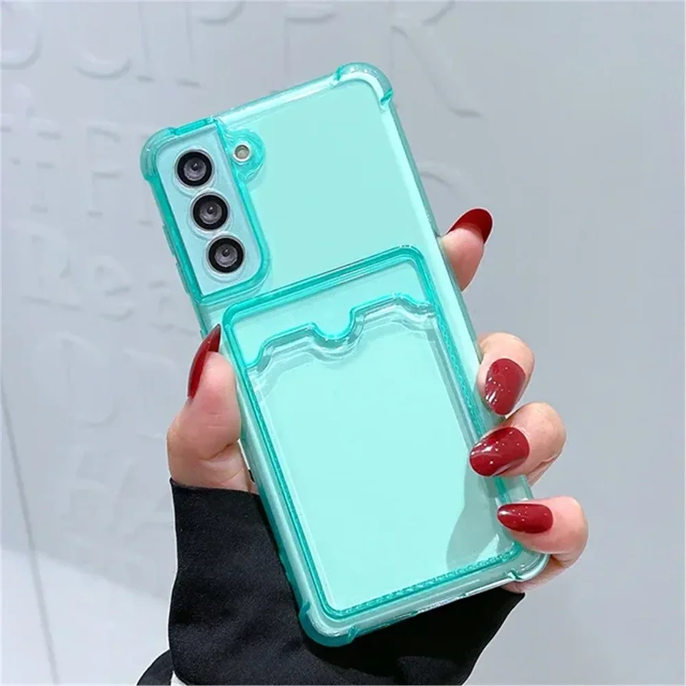 Transparent Silicone Phone Case with Soft Card Holder Feature