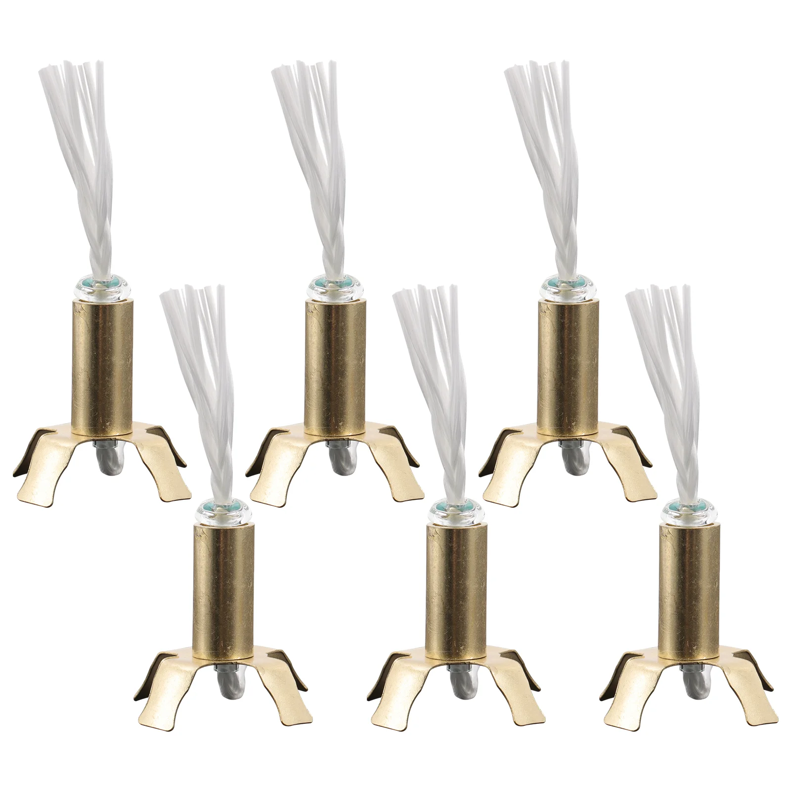 Candle Wick Holder 6 Pcs Oil Lamp Holder Wick Temple Stand Bracket Ghee Cotton Core Light Altar Supplies Household Iron Candlestick