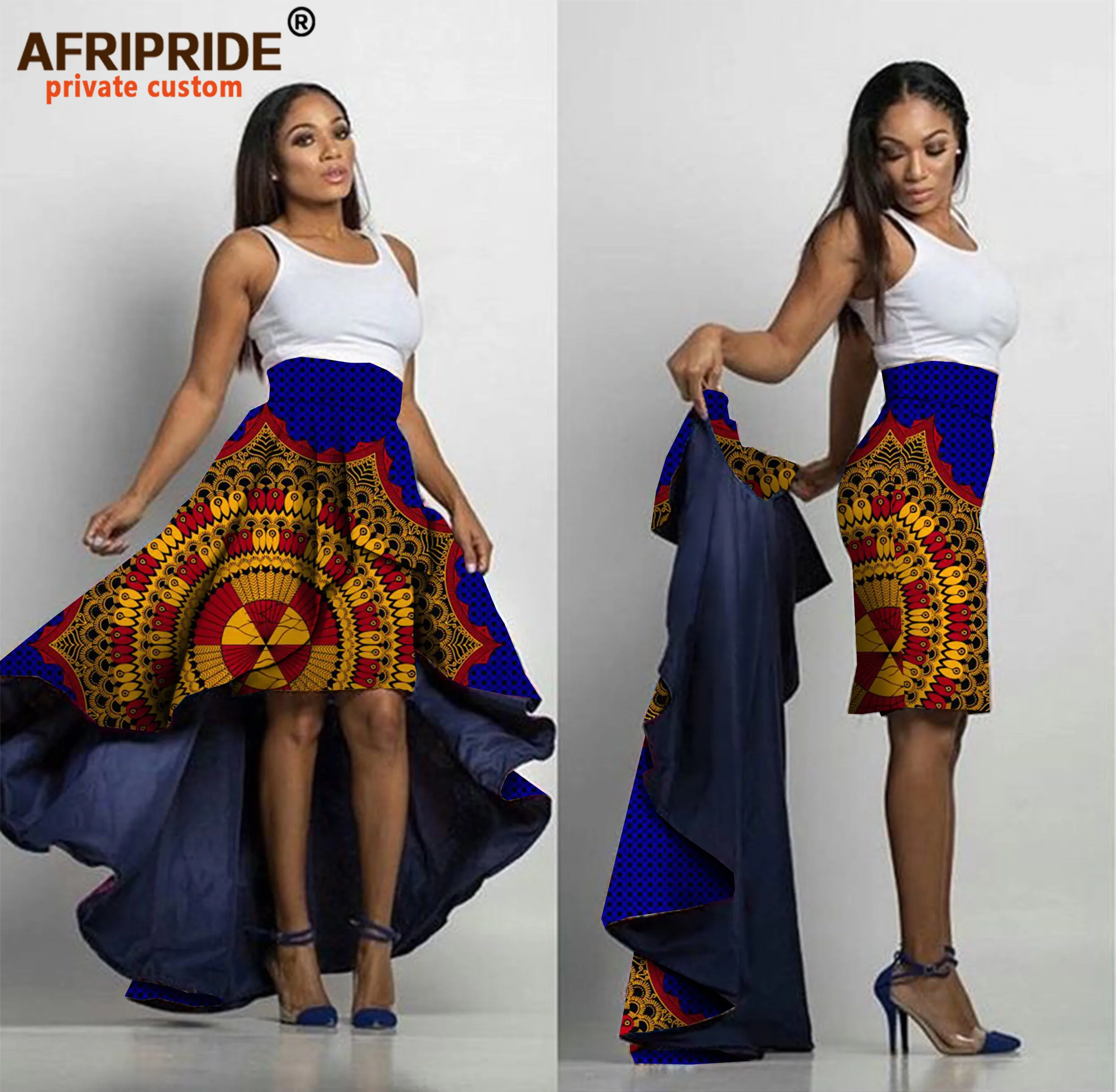 2024 African Skirts Set for Women Midi Pencil +long Pleated Skirt One Skirt with Two Styles New Special Disign A722708 off the shoulder satin sheath evening dresses with slit pleated long prom dresses special occasion dresses vestido de gala