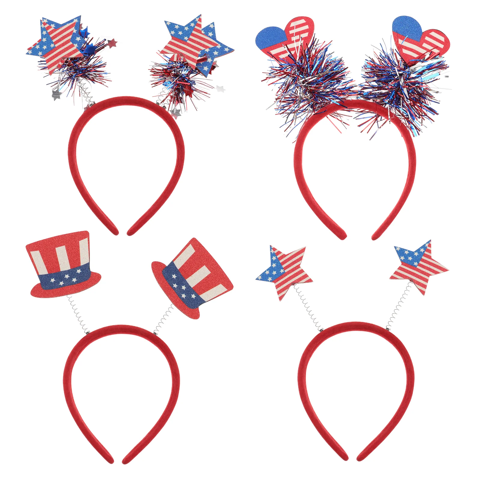 

4 PCS Headband Fourth Of July Hairband Independence Day American Style Party Plastic Headdress