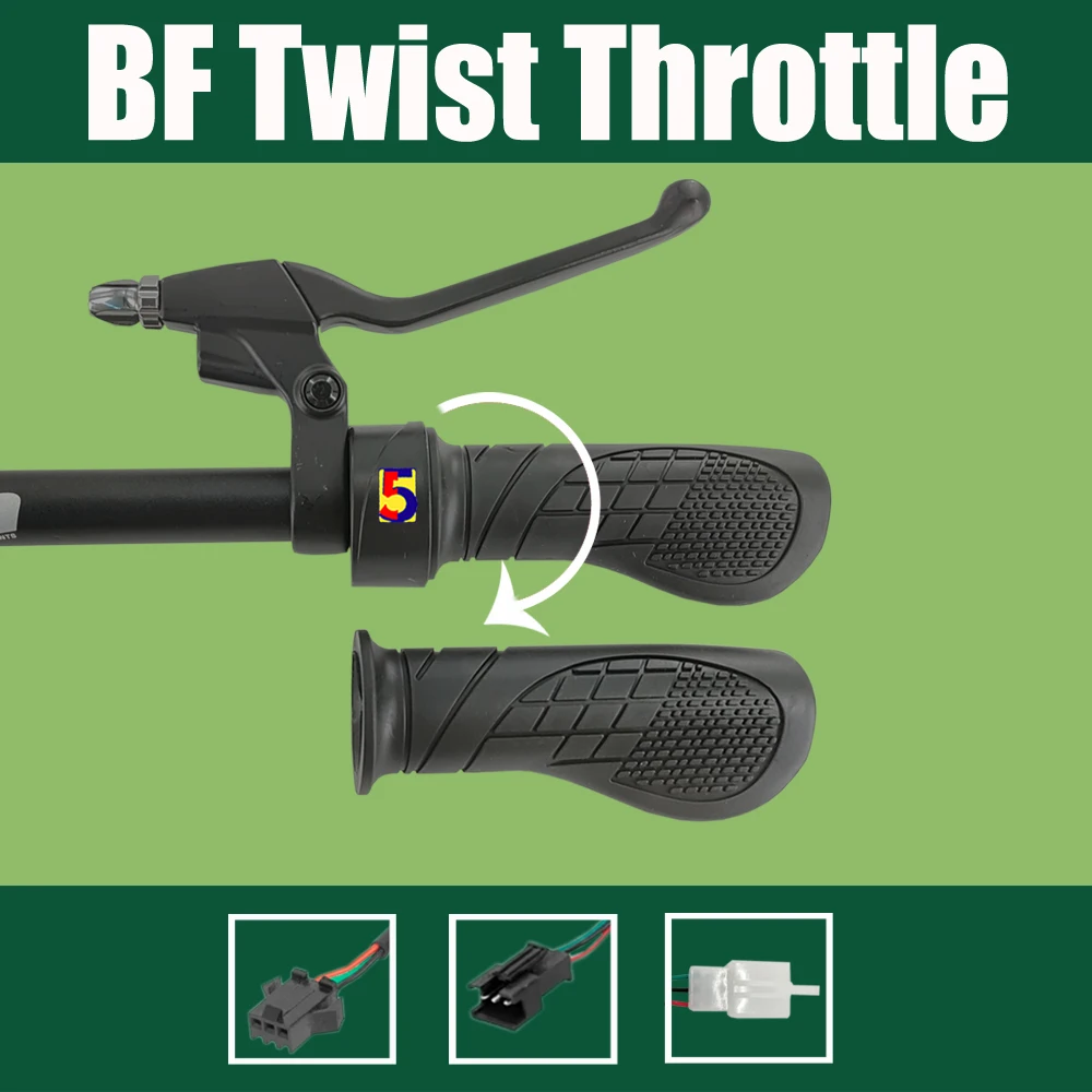 Ebike Twist Throttle Right Handle Throttle for 24V 36V 48V 60V 72V Electric Bicycle Scooter 22.2mm Handlbar SM/2.8 Plug