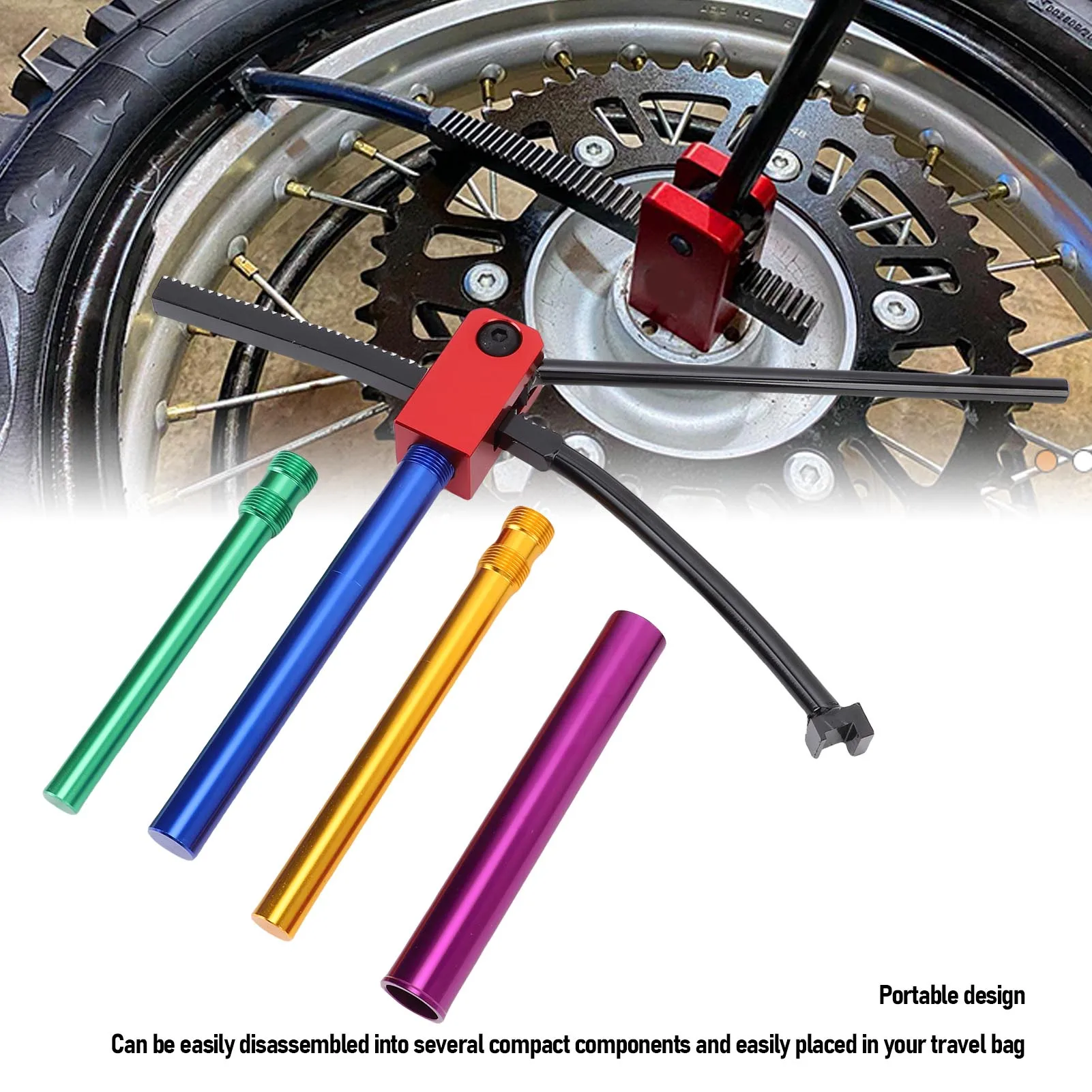 View of Dirt Bike Tire Changing Tools Quick Effortless Tire Changer Includes 15 ...