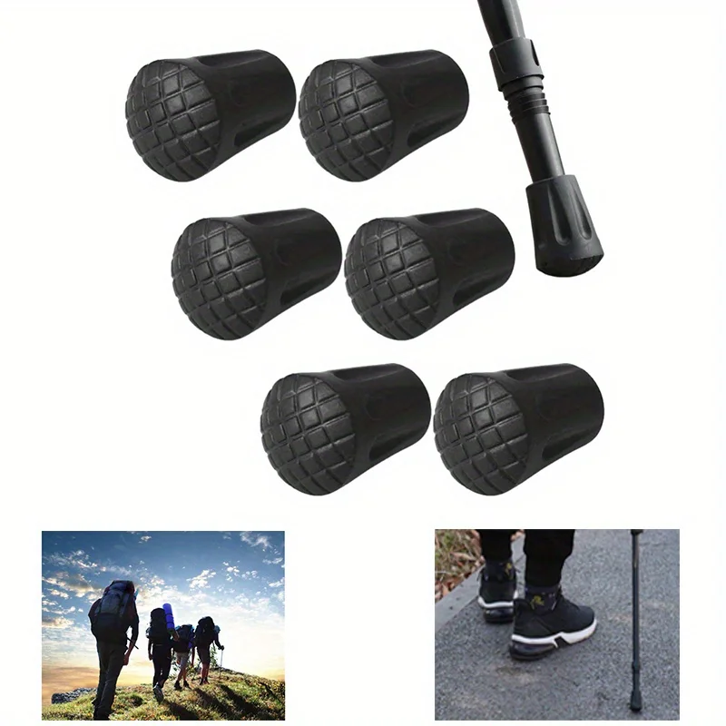 6 Teile/satz Walking Pole Stick Ende Trekking Pole Spitze Protektoren Gummi Pads Puffer Ersatz Tipps Ende Für Wandern Stick