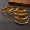 65MM Dubai Wedding Combination Bracelets For Women Ethiopian Jewelry Gold Color Indian Bangles Birthday Jewelry Gifts #104 4