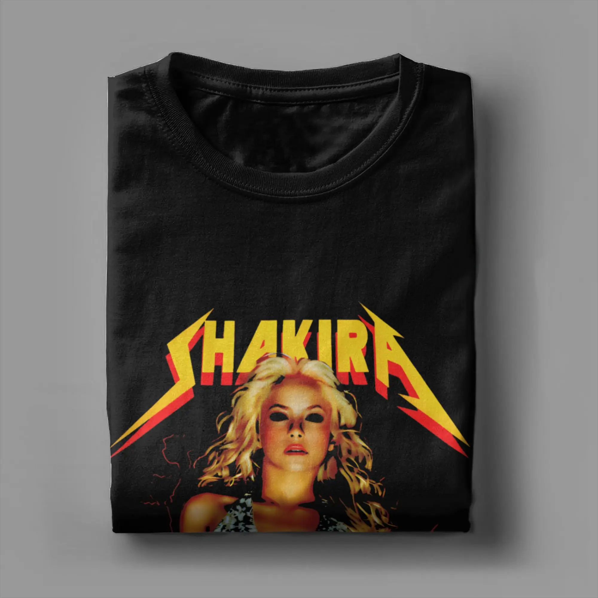Shakira Kolumbianische Sängerin Baumwoll-T-Shirt für Männer Sommer Vintage T-Shirts Harajuku T-Shirt Große Größe Benutzerdefinierte DIY-Kleidung