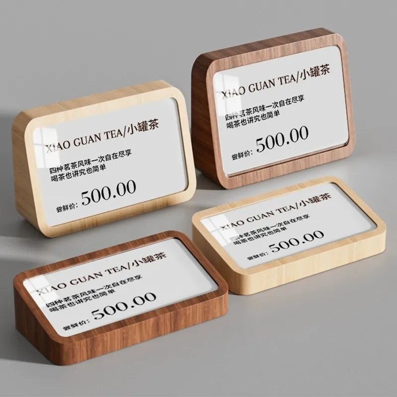 Solid wood table card holder display board, vertical price board, table board, label, vertical acrylic price tag 4