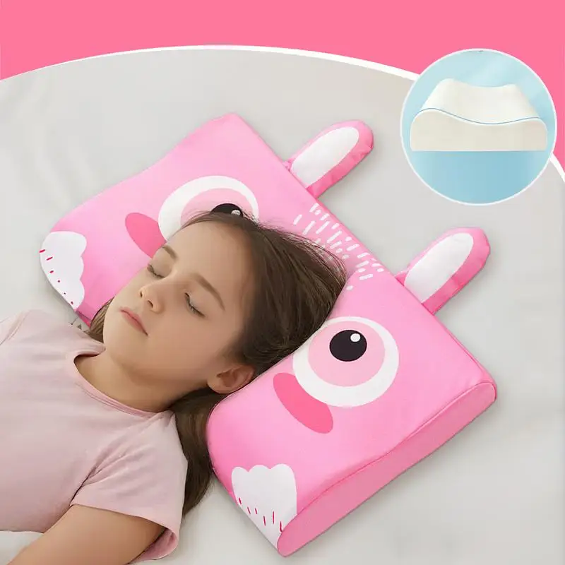 Kids Pillow for Sleeping Ergonomic Memory Foam Bed Pillow Breathable Nap Time Pillows Skin-Friendly Calming Cushion Pillow 4