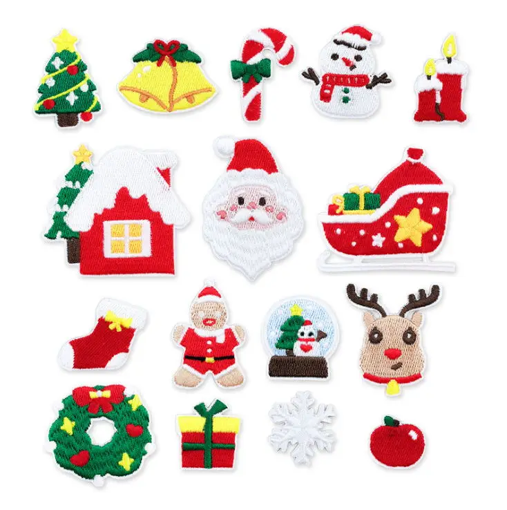 Entrambi Stick Iron Sew On 10 Pcs Christmas Series Patch Ricamate Jeans Coat Tshirt Bag Scarpa Cappello Decor Repair Motif Accessory