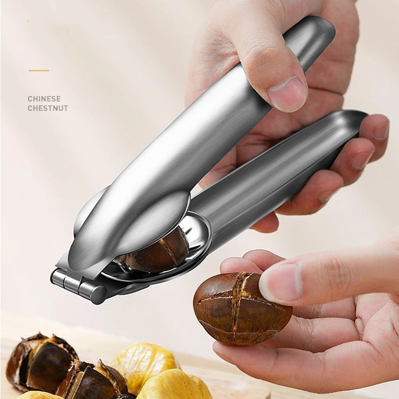 

Stainless Steel Nutcracker Chestnut Clip 2in1 Quick Chestnut Opener Machine Walnut Plier Opener Nut Cracker Sheller Kitchen Tool