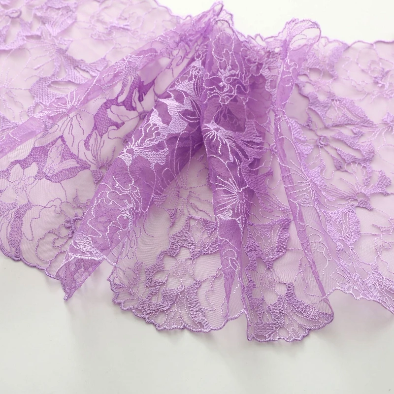 Description Picture 5 of item2Meters Colorful Embroidery Lace trim Skirt Hem Underwear Sewing Craft DIY Apparel Fabrics Lace Lingerie