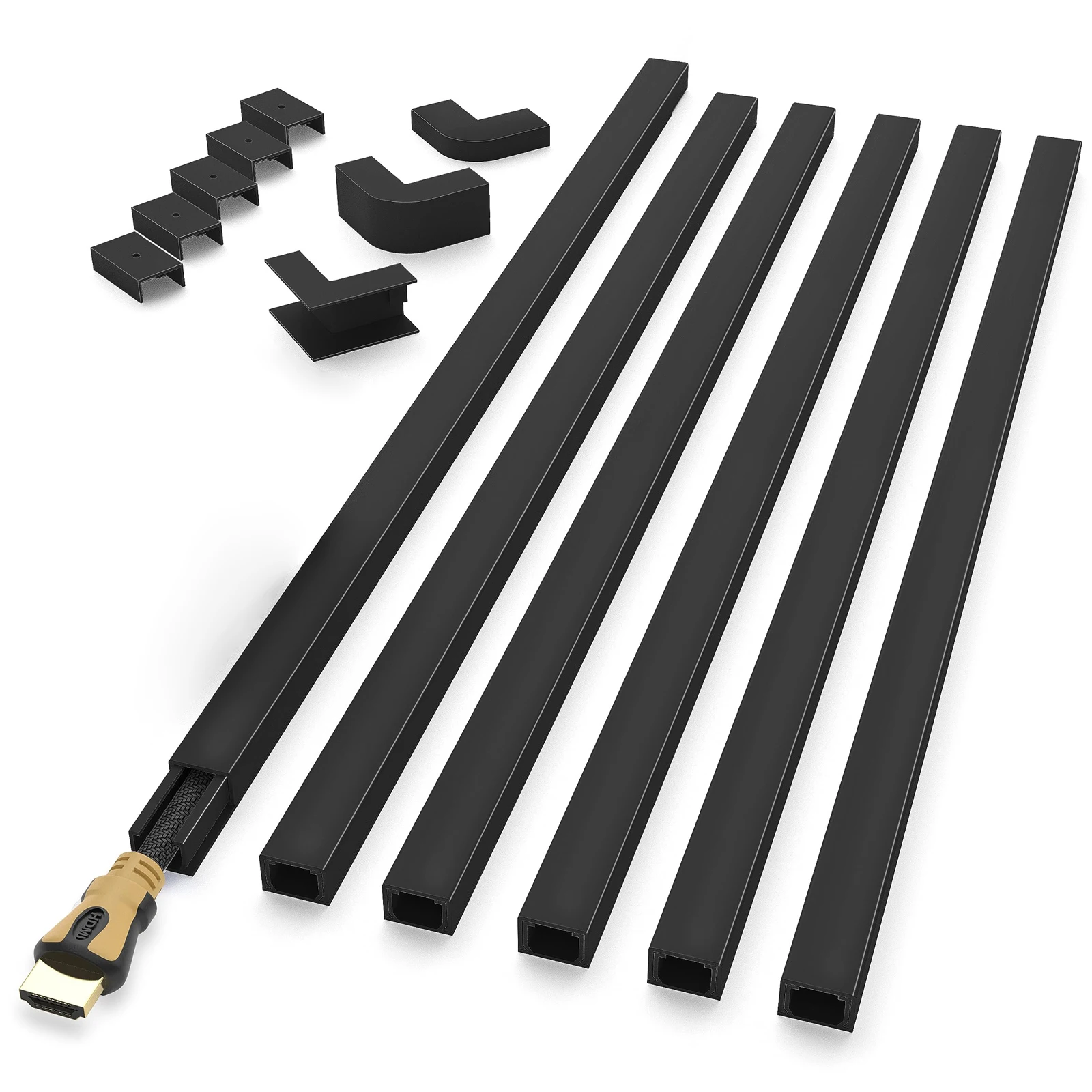 94'' Cord Hider, Delamu One-Cord Channel Cord Cover Wall, Paintable Cable Hider, Wire Hider Covers for Cords,