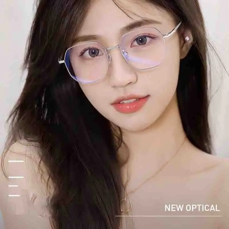 Pure Titanium Eyeglass Frame Corrosion-Resistant Women'S Eyeglass Frame Blue Light Blocking Glasses Lightweight For Daily Party