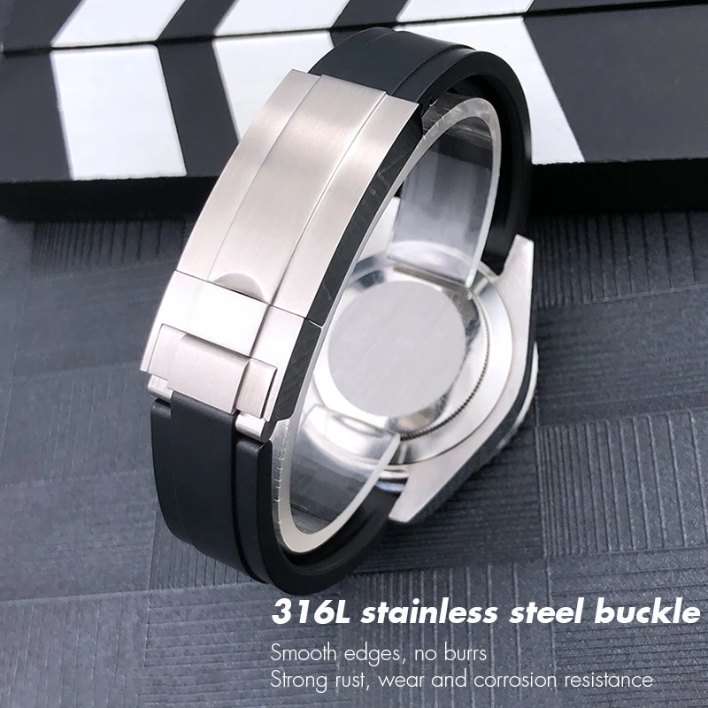 20mm 21mm cinturino in gomma per Rolex Submariner OYSTERFLEX