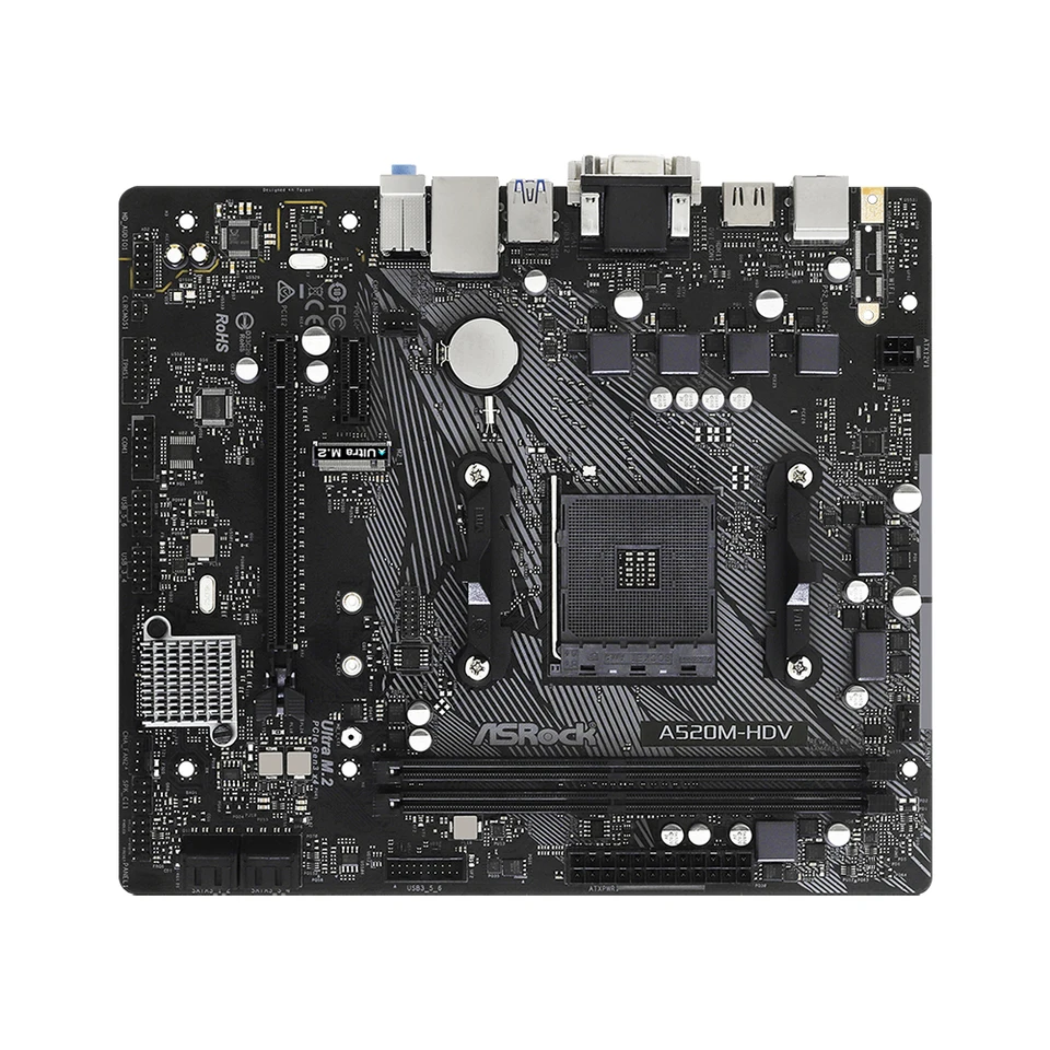 ASRock A520M-HDV Motherboard Support Ryzen 5 5600 5600G R7 5700X3D