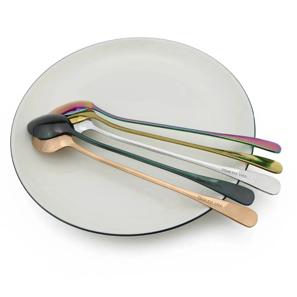 Set 4 Cucchiaini Lunghi Per Caffè E Dessert - Acciaio Inox, Eleganti E