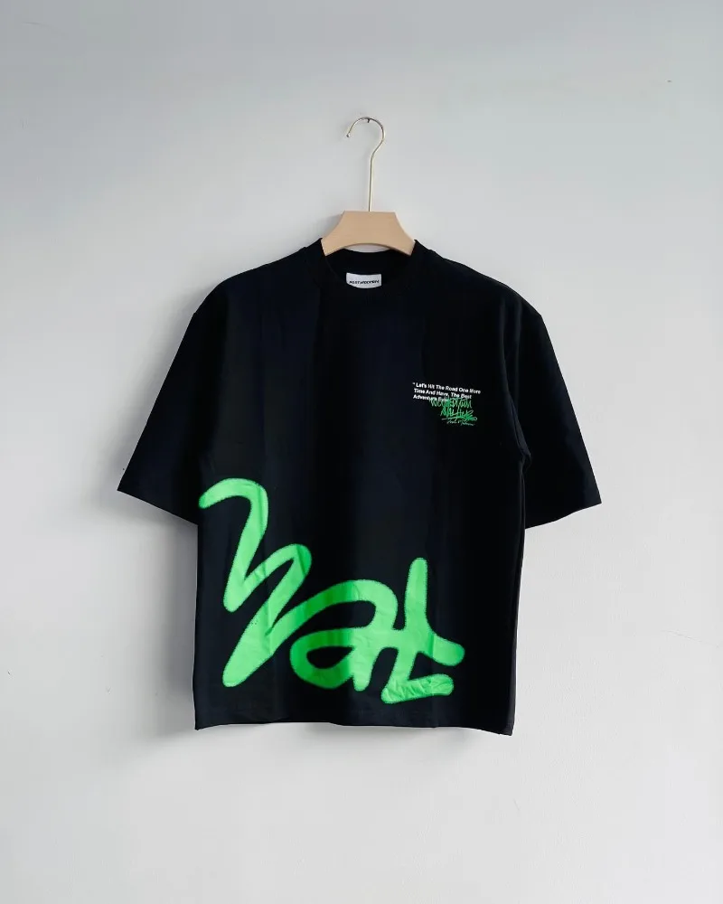 

American High street personality letter print short sleeve T-shirt Men y2k Harajuku fashion street couple casual loose shirt