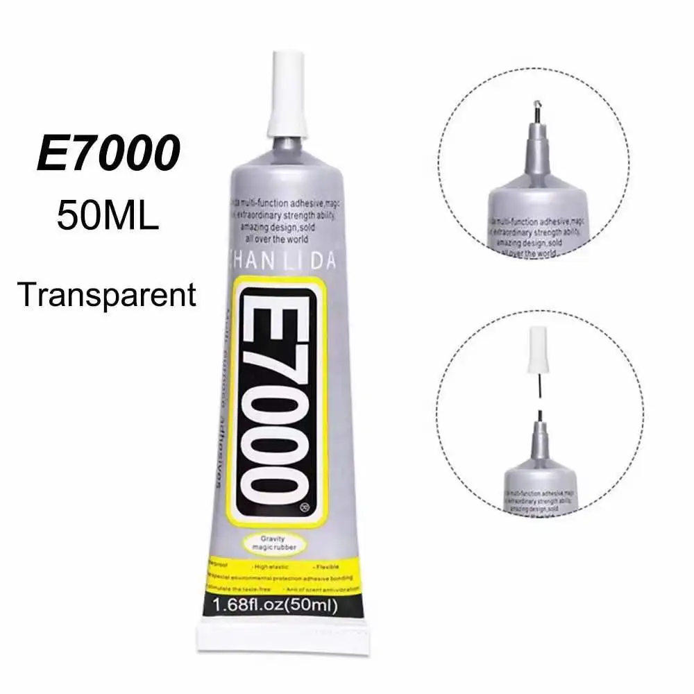 Zhanlida e7000 50ml Clear Contact  Fabric Leather Clothing DIY Adhesive Multipurpose Diamond Crastal Jewelry Wedding Dress Glue