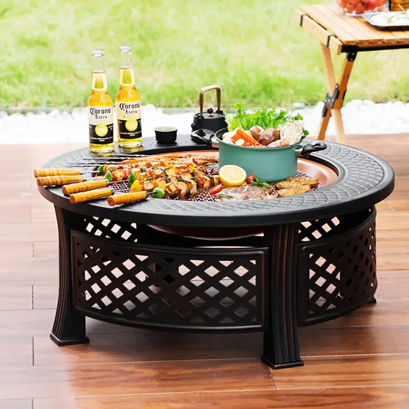 Modern Home Fire Pits Multi-use Outdoor Grill Stand Nordic Garden Brazier Barbecue Table Camping Furnace Indoor Heating Stove