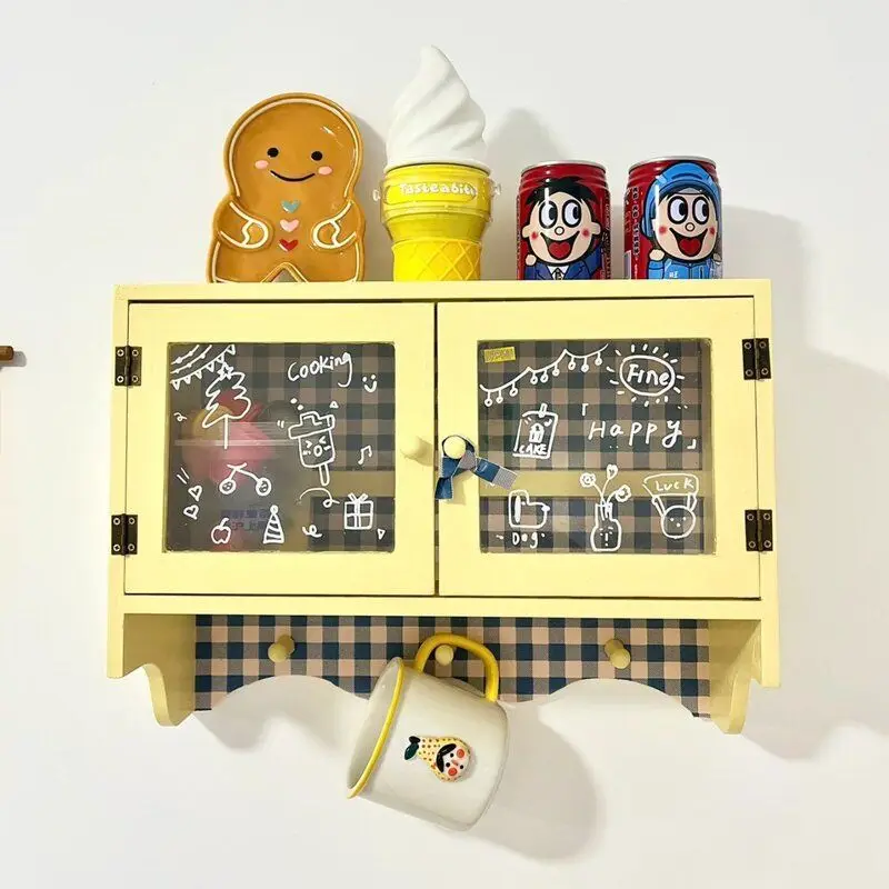 

Стеллаж для хранения в стиле Ins крем, настенный шкаф для хранения, милый настенный декоративный стеллаж для хранения, органайзер для демонстрации, полка для дома