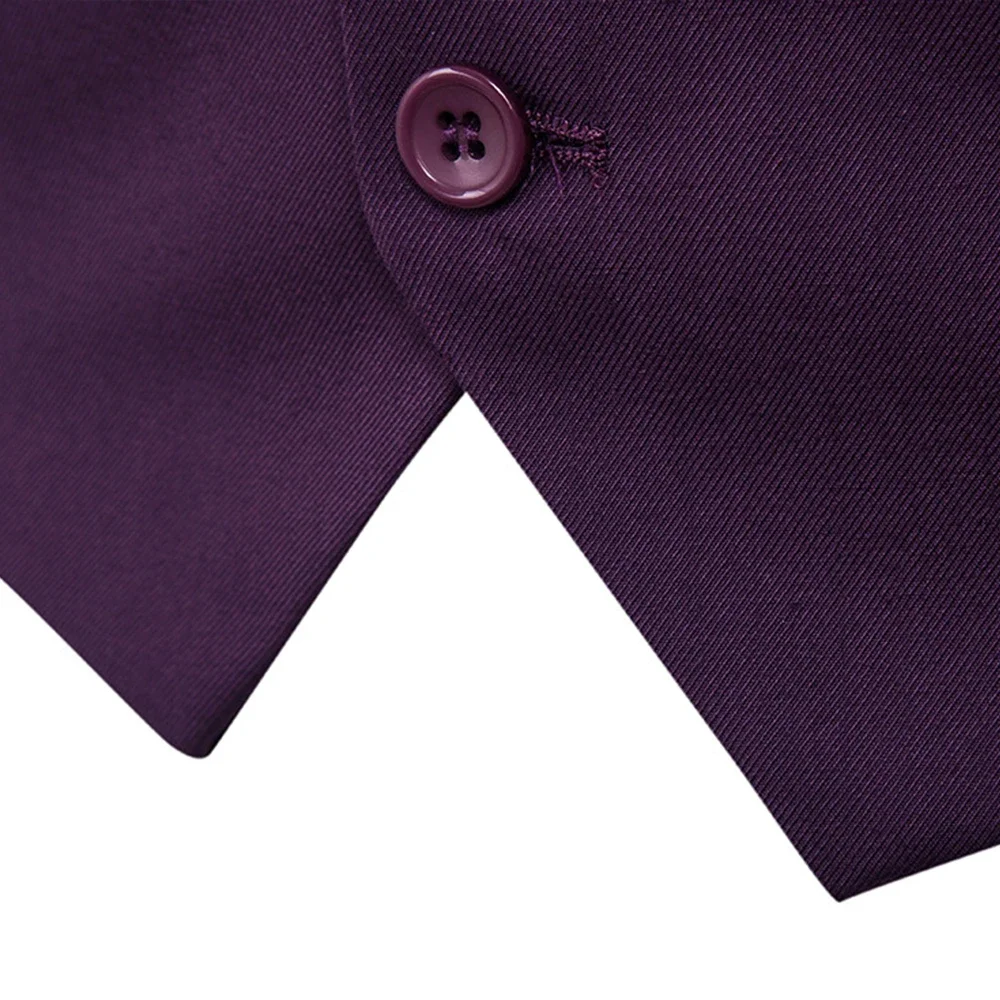 Formal Business Vests Men Fashion Solid Color V Neck Sleeveless Button Closure Blazer Suit Vest Wedding Party Man Slim Waistcoat