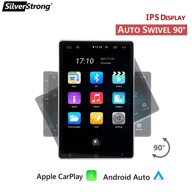 

Авто вращение 10 ''IPS автомобильный стерео радио, Tesla дисплей Android 12, мультимедиа GPS,Carplay,4G SIM модем