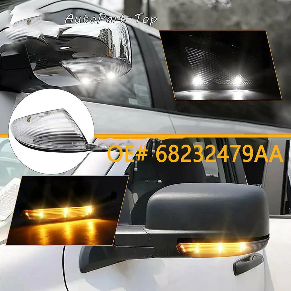 For Dodge For Ram Pickup 1500 2014- Front Left Mirror Lower Turn Signal 68232479AA Led Rearview Mirror Turn Signal
