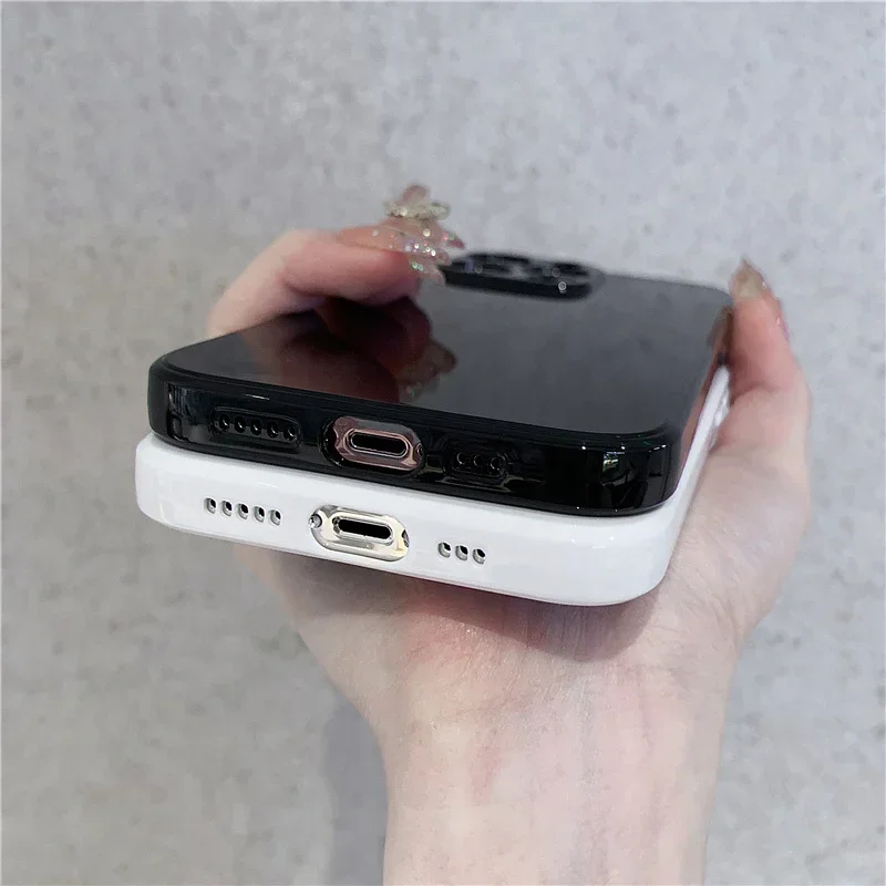 Luxury Ultra Thin Silicone Soft Case - Solid White & Black TPU Bumper Design