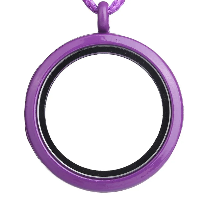 10PCS Plain Round Paint Finish Glass Floating Locket Alloy Pendant Charm Jewelry DIY Making Necklace Keychain For Women Men