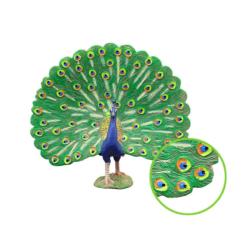 Simulation Peacock Bird Figurines PVC Action Figures Models Collection Educational Toy For Children Miniature Landscape Ornament miniature figurines