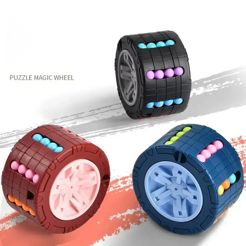 3D Cylinder Cube Toy Magical Bean Gyro Rotate Slide Puzzle Games Relieve Stress Children Educational Montessori Infant Toys Gift 4