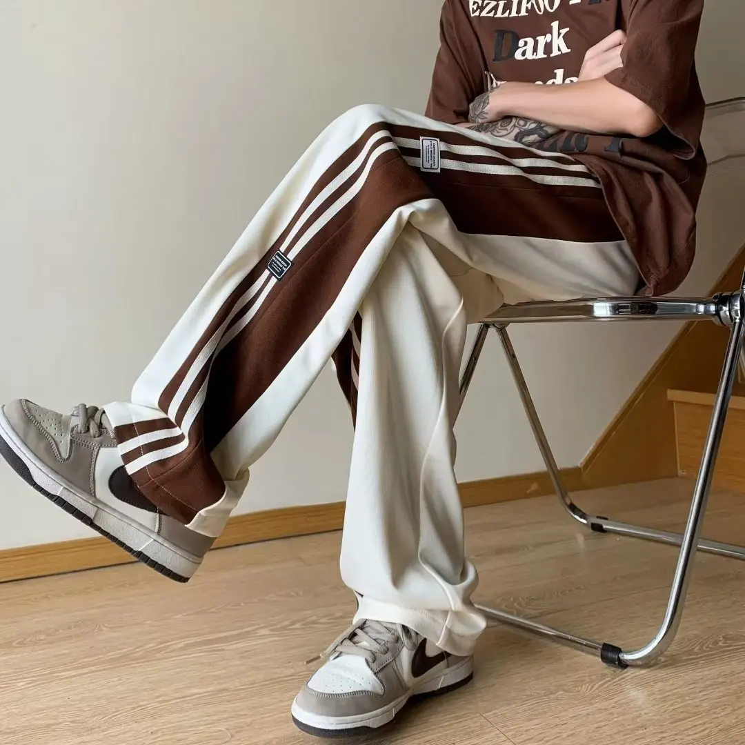 Autumn Straight Sweatpants Men Korean Fashion Streetwear Joggers Men New In Baggy Trousers Goth Vintage Casual Man Sweat Pants