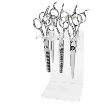 Porta forbici espositore professionale per forbici da salone espositore per scaffali organizzatore di pennelli per trucco in acrilico forniture per parrucchieri da barbiere