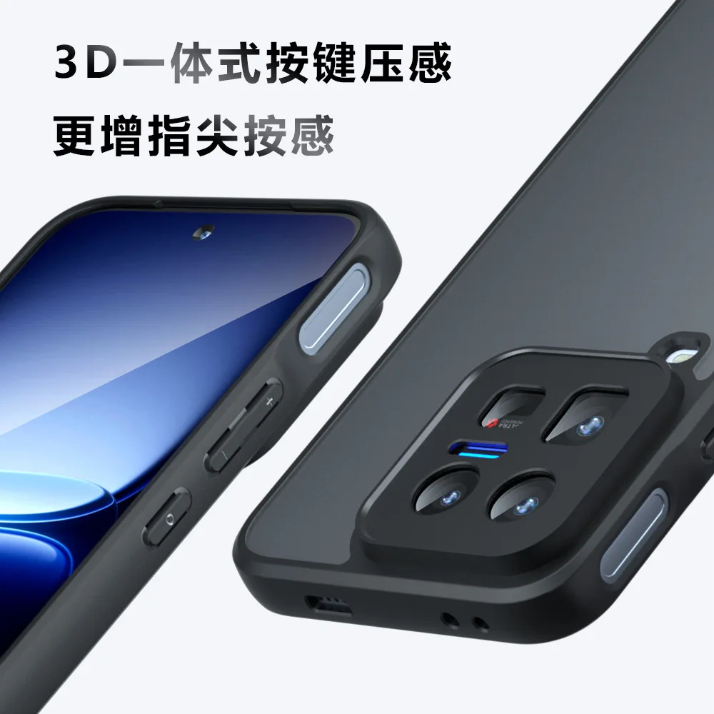 Sleek Acrylic Matte Shockproof Phone Case with Transparent Back Cover