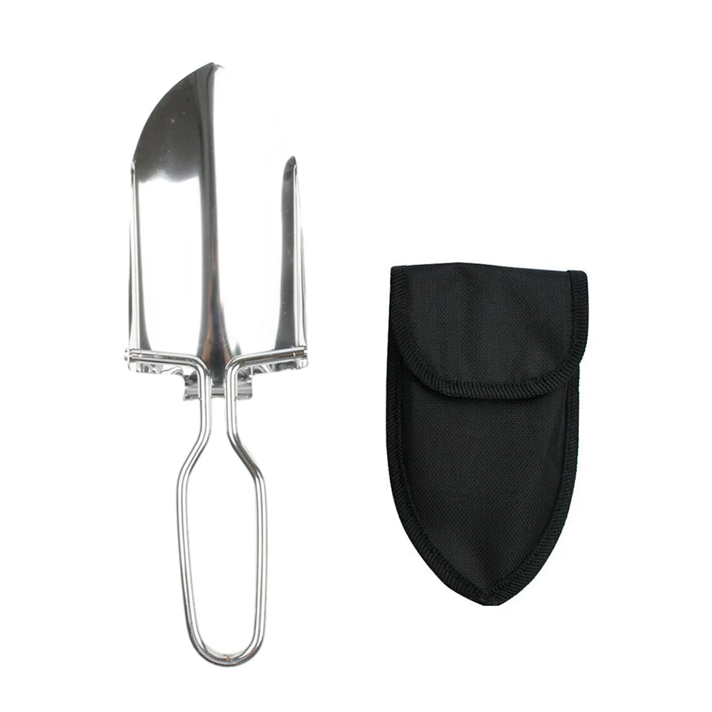 

Stainless Steel Folding Shovel Mirror Polished Not Easy To Rust 22.5*6.3cm Camping Equipment For Outdoor Camping Gardening