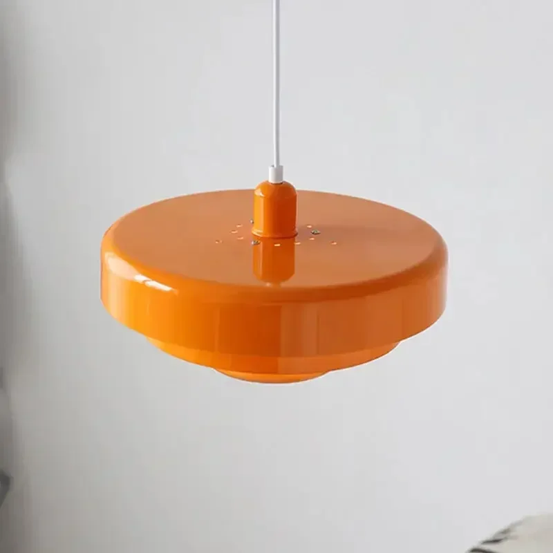 Creative Retro Orange Pendant Lamp Dining Room Restaurant Home Decor LED Ceiling Chandelier Lighting for Cafe Bar Hanging Lights 5