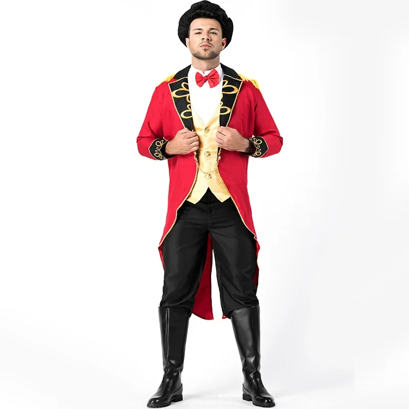 

Mens Ringmaster Costume Circus Lion Tamer Glamorous Ringleader Halloween Fancy Dress