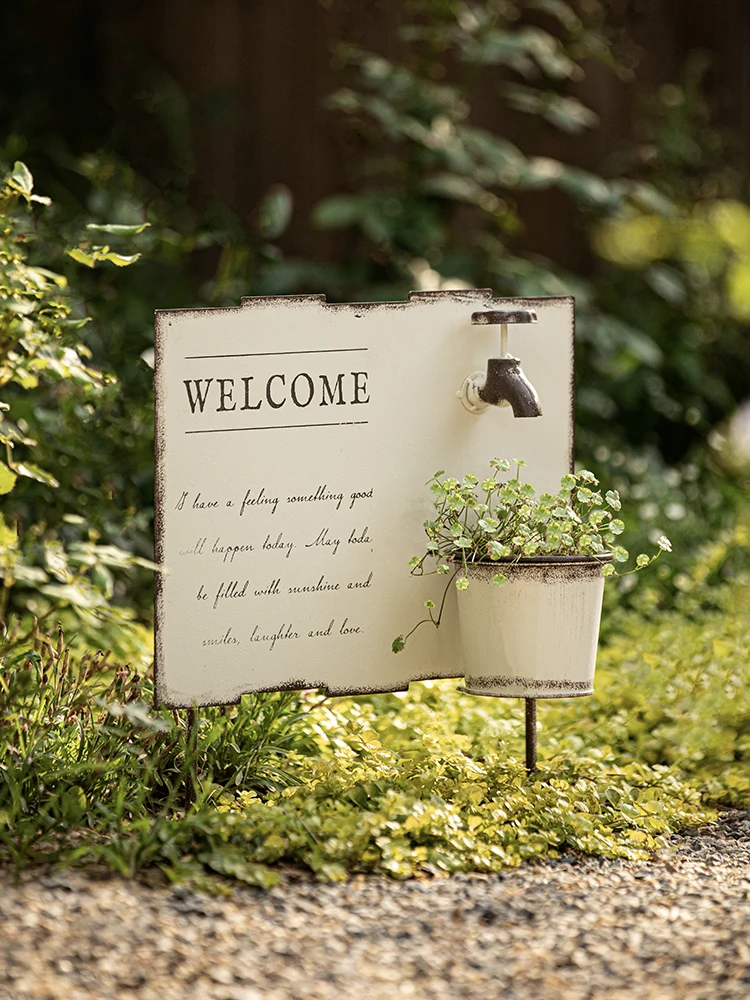 

Wrought iron flower arrangement plants, flowers garden decorations vintage distressed gardening groceries ornaments