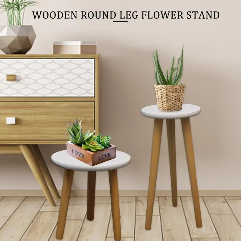 Wooden Plant Stand Flower Pot Base Holder Stool For Home Garden Indoor Outdoor Succulent Flower Display Plant Pot Stand Shelf